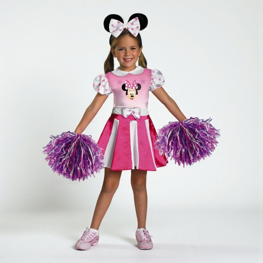 Disguise Girls' Minnie Mouse Cheerleader Costume, M (7-8)